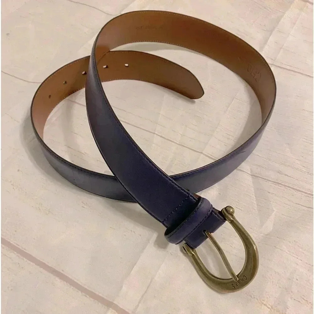 Men’s‎ Navy Blue Smooth Faux Leather Belt Fits Size 36-38